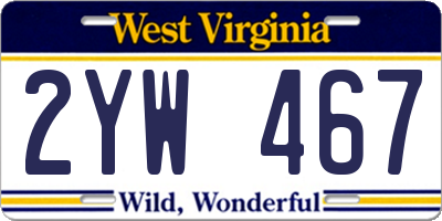 WV license plate 2YW467