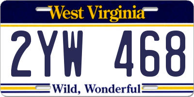 WV license plate 2YW468