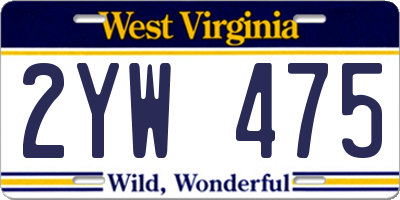 WV license plate 2YW475