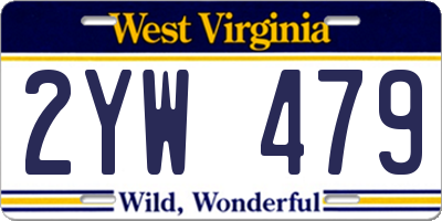 WV license plate 2YW479