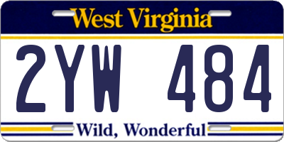WV license plate 2YW484