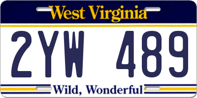 WV license plate 2YW489
