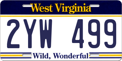 WV license plate 2YW499