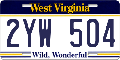 WV license plate 2YW504