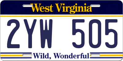 WV license plate 2YW505