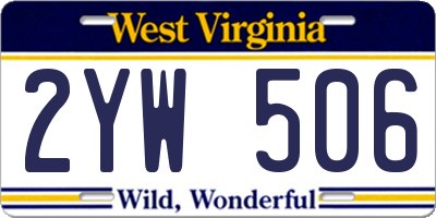 WV license plate 2YW506