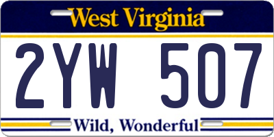 WV license plate 2YW507