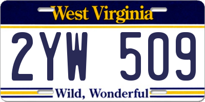WV license plate 2YW509