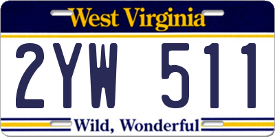 WV license plate 2YW511