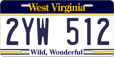 WV license plate 2YW512