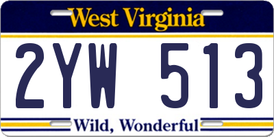 WV license plate 2YW513
