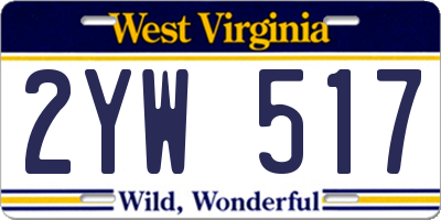 WV license plate 2YW517