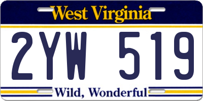 WV license plate 2YW519