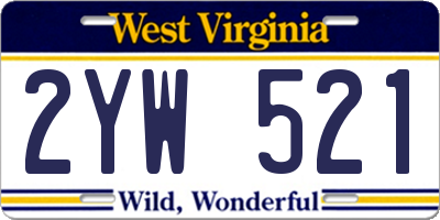 WV license plate 2YW521