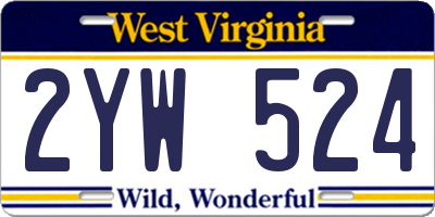 WV license plate 2YW524