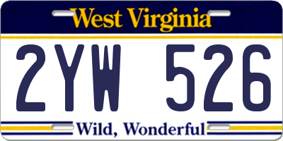 WV license plate 2YW526