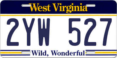 WV license plate 2YW527