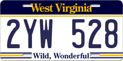 WV license plate 2YW528