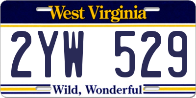 WV license plate 2YW529