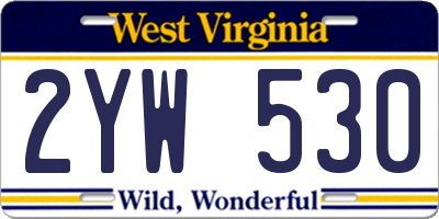 WV license plate 2YW530