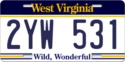 WV license plate 2YW531