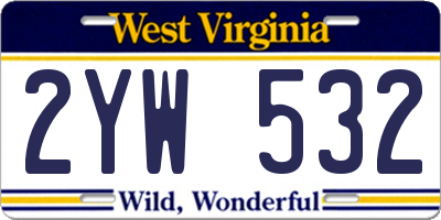 WV license plate 2YW532