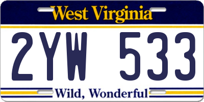 WV license plate 2YW533
