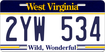 WV license plate 2YW534