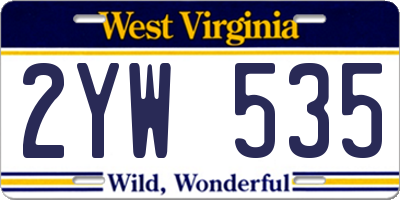 WV license plate 2YW535