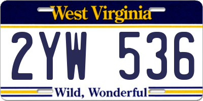 WV license plate 2YW536