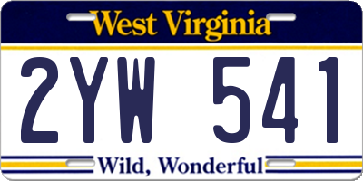 WV license plate 2YW541