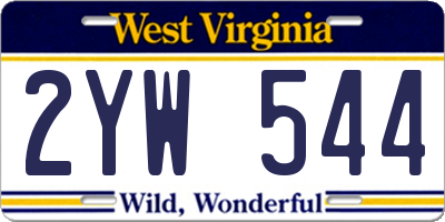 WV license plate 2YW544