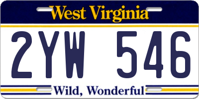 WV license plate 2YW546