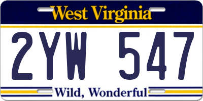 WV license plate 2YW547