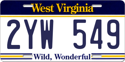 WV license plate 2YW549