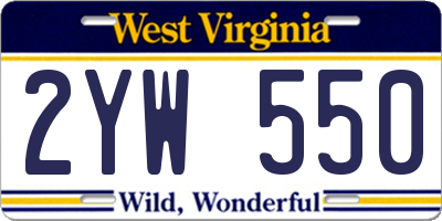 WV license plate 2YW550