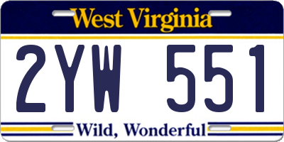 WV license plate 2YW551