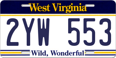 WV license plate 2YW553