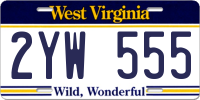 WV license plate 2YW555