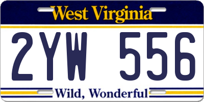 WV license plate 2YW556