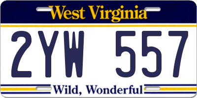 WV license plate 2YW557