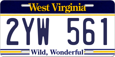 WV license plate 2YW561