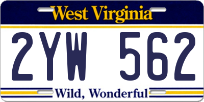 WV license plate 2YW562