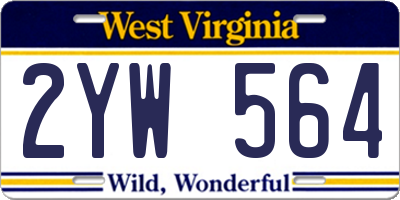 WV license plate 2YW564