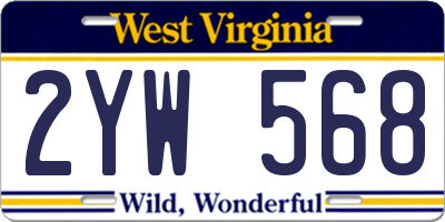 WV license plate 2YW568