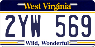 WV license plate 2YW569
