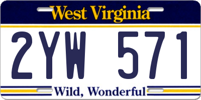 WV license plate 2YW571