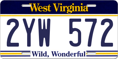 WV license plate 2YW572