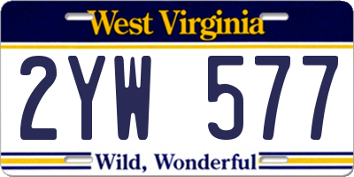 WV license plate 2YW577