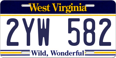 WV license plate 2YW582